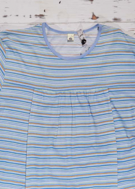 Regina R 652 Хлопковая пижама для беременных голубой/полоска