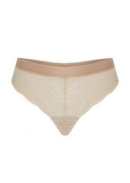 Кружевные трусики бразилиана Kinga NATURAL ECO B 749/3 бежевый