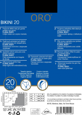 Oro Bikini 20 den колготки с ажурными шортиками черный