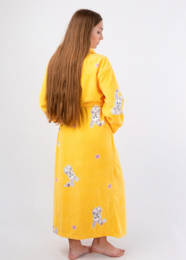 Vienetta Secret VS 031 Домашний теплый халат желтый/принт