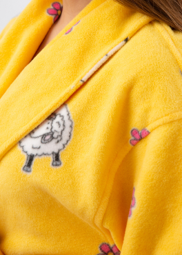 Vienetta Secret VS 031 Домашний теплый халат желтый/принт