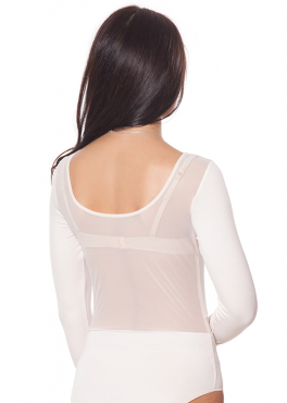 ББ 087 Боди с прозрачными вставками молочный