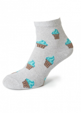 21124 Женские носки с принтом серый