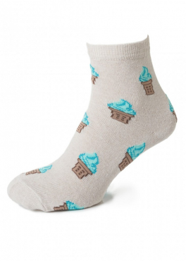 21124 Женские носки с принтом бежевый