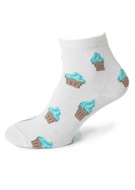 21124 Женские носки с принтом белый