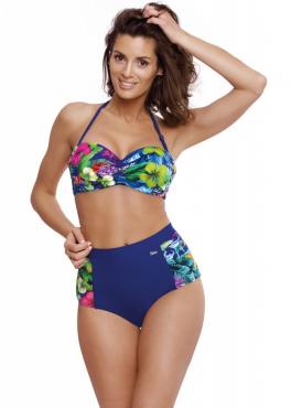 Купальник з високою талією Marko M 537 MADISON синій/квіти