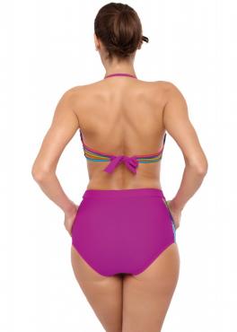 Marko M 537 MADISON Купальник з високими трусиками фуксія/квіти