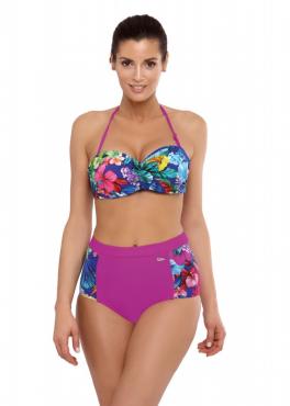 Marko M 537 MADISON Купальник з високими трусиками фуксія/квіти