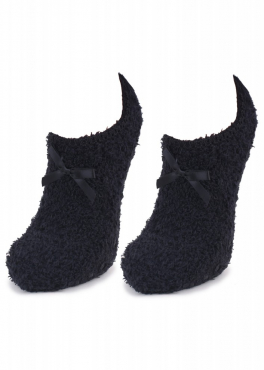 Marilyn COOZY N59 низкие махровые носки с бантиком черный