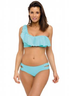 Marko M 539 SHARON Купальник с рюшами на одно плечо голубой (skipper)