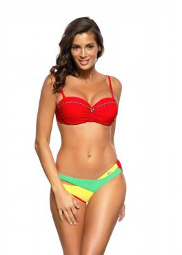 Купальник балконет с пуш ап Marko M 584 MAGNOLIA красный/желтый/зеленый