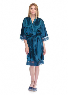 атласный халат Serenade 2121 морская волна