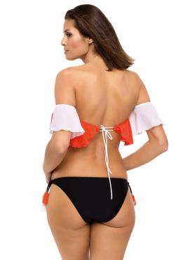 Marko M 519 ELENA Купальник с рюшами красный/белый