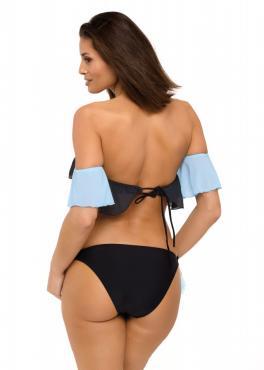 M 519 ELENA Купальник с воланами на плечах темно-зеленый/голубой