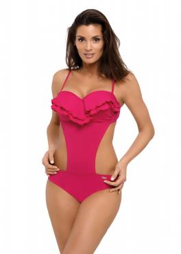 Marko M 548 BELINDA Купальник монокини с воланом ярко-розовый