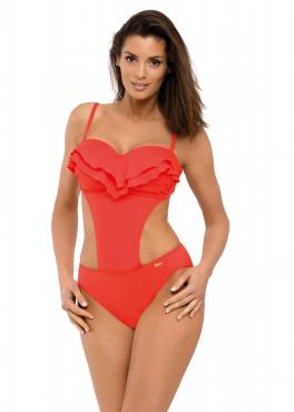 Marko M 548 BELINDA Купальник монокини с воланом красный
