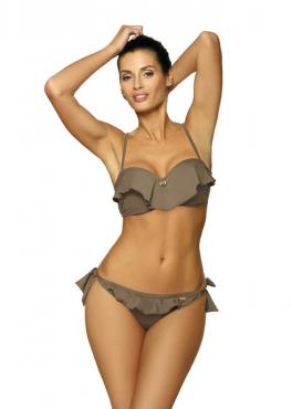 Marko M 467 MEREDITH Купальник з оборкою блідо-коричневий (dark taupe)