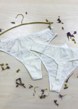 Oro Bella трусы стринг хлопок молочный