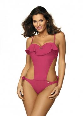 Marko M 468 CARMEN Купальник монокіні з оборкою рожевий (rose pink)