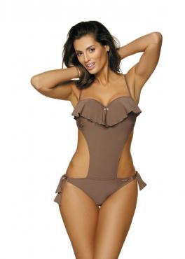 Marko M 468 CARMEN Купальник монокини с оборкой коричневый (tripoli)