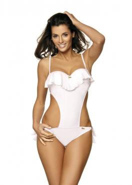 Marko M 468 CARMEN Купальник монокіні з оборкою білий