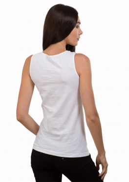 ML 063 Хлопковая майка с кружевной вставкой белый