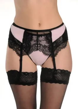 Oro 408 пояс для чулок черный/розовый