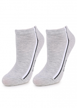 Marilyn FORTE 52 Женские носки с двойной полоской меланжевый/белый/черный