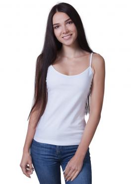 ML 047 Майка женская на тонких беретельках белая