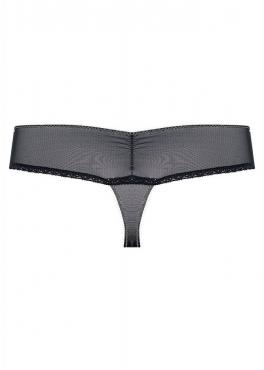 Kinga MUSIC I S 233/1 Трусы-стринги женские черный/жемчужный/принт