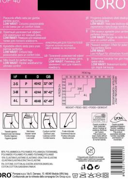 Oro Top 40 den колготки с низкой талией черный