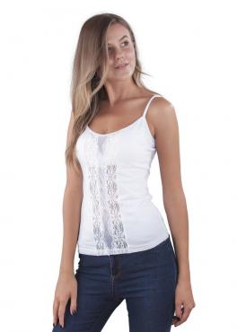 Бельевая майка с кружевом ML 057 белый