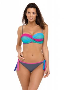 Marko M 533 DONNA Купальник бандо голубой/ярко-розовый/серый